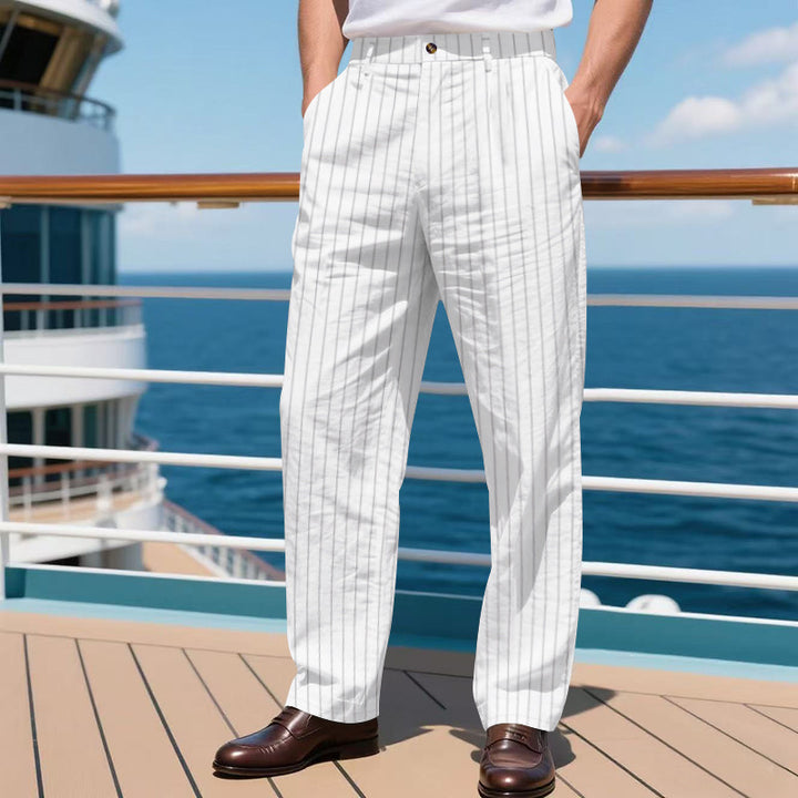 Elegant striped pants for men in high-quality cotton blend with a relaxed fit Lune London