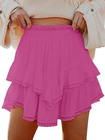 Summer skirt for women with voluminous lace details and an elastic waist Lune London
