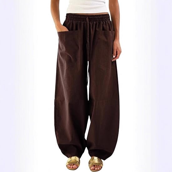 Pantalons de loisirs amples pour femmes avec taille élastique et poches pratiques Chic & Stil