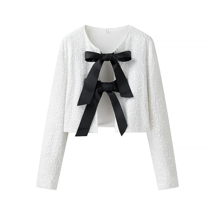 Elegant short jacket for women with stylish ties Lune London