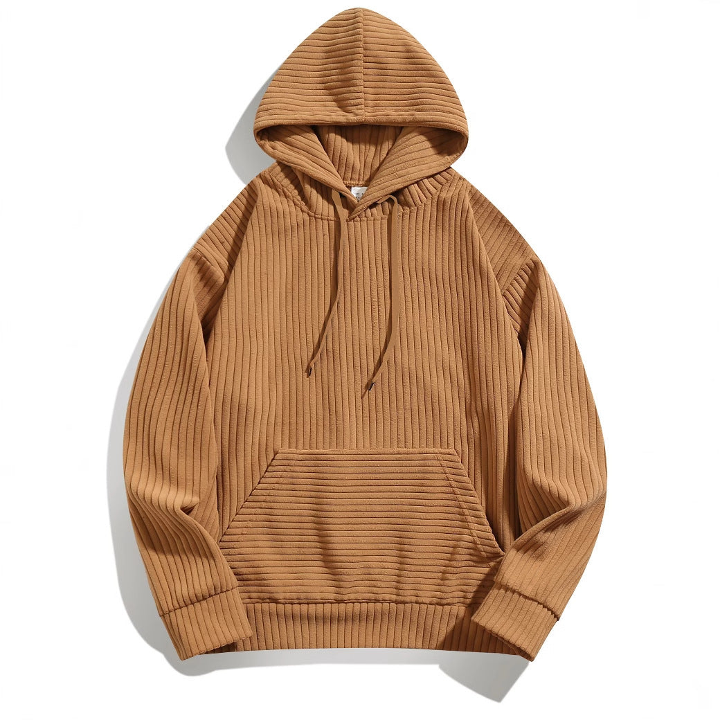 Men's hoodie with rib texture and structured design and practical pockets Lune London