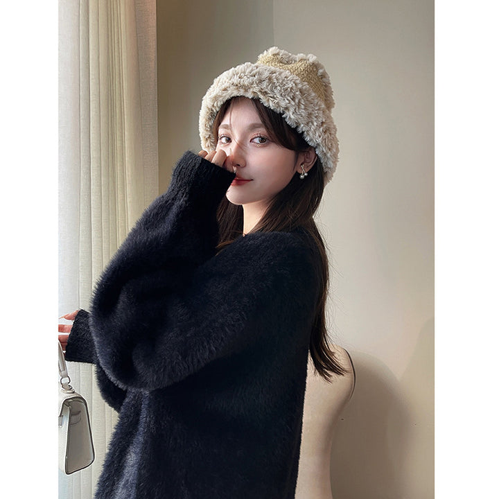 Cardigan surdimensionné pour femmes avec boutons en forme de cœur et matériau doux Chic & Stil