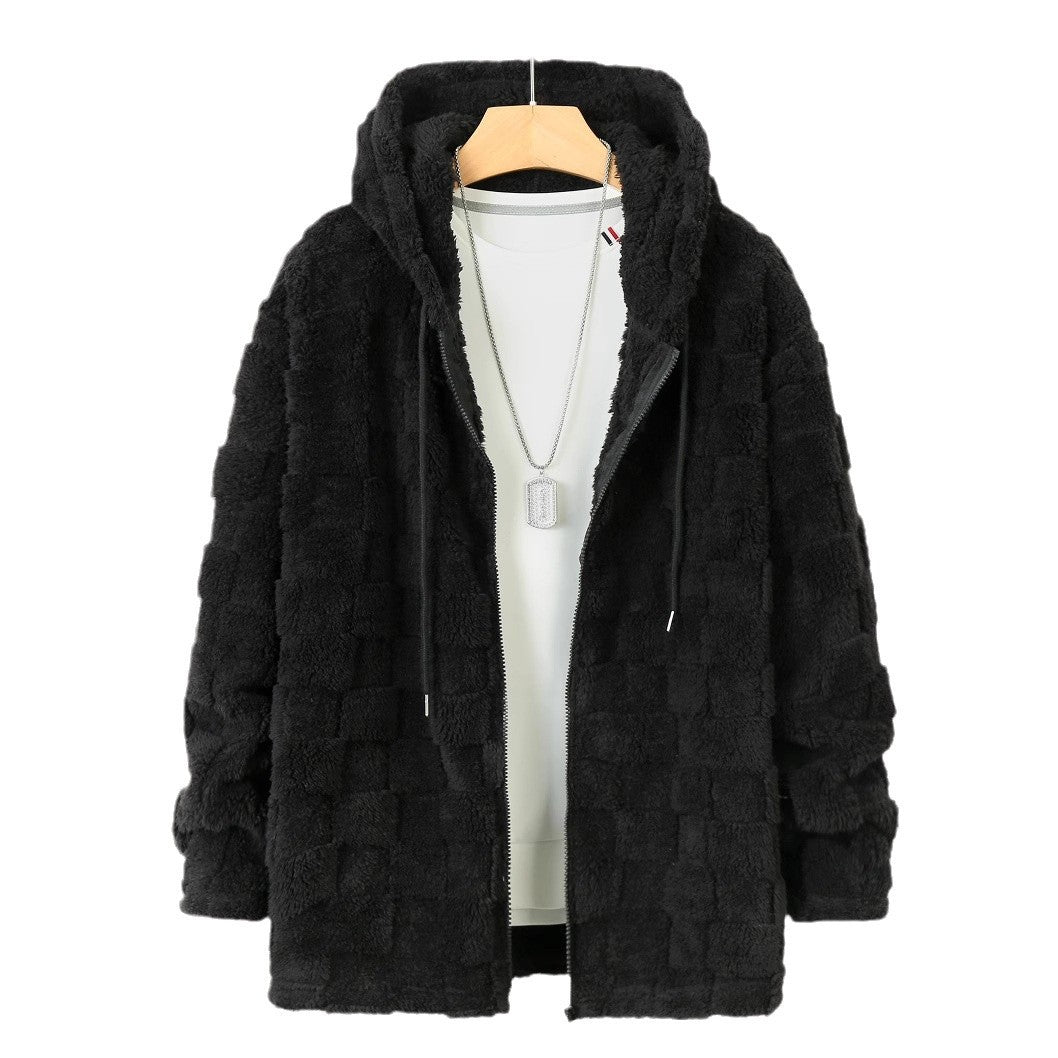 Man Fleece jacket with hood and pockets Lune London