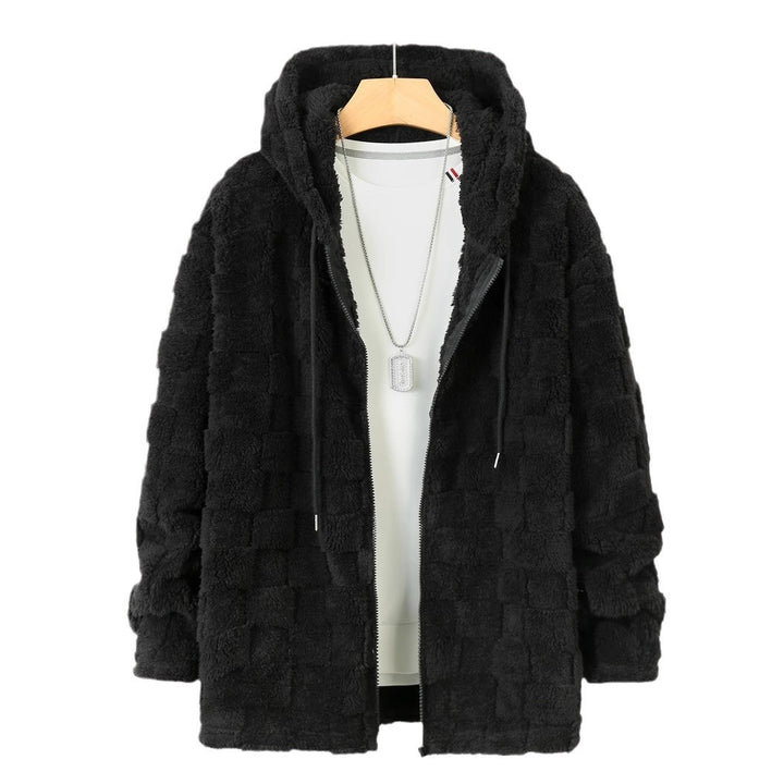 Man Fleece jacket with hood and pockets Lune London