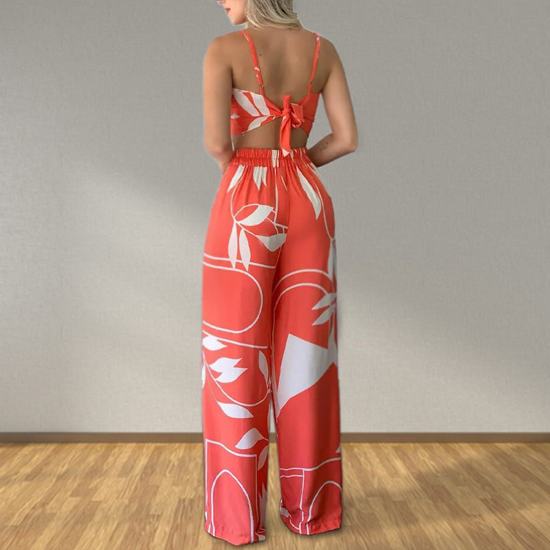 Ensemble Élégant Femme avec Combinaison de Haut Court et Pantalons Amples Chic & Stil