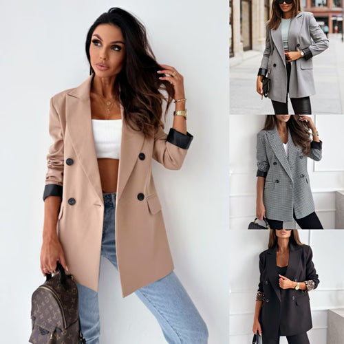 Elegant women's jacket with loose fit and animal print on the sleeves Lune London