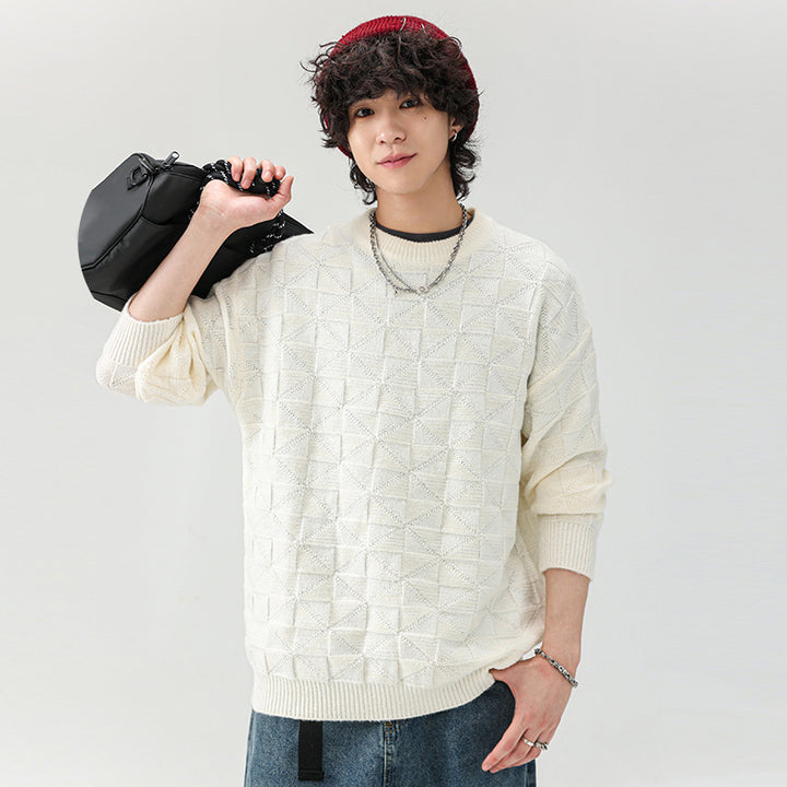 Trendy men's sweater with textured surface Lune London