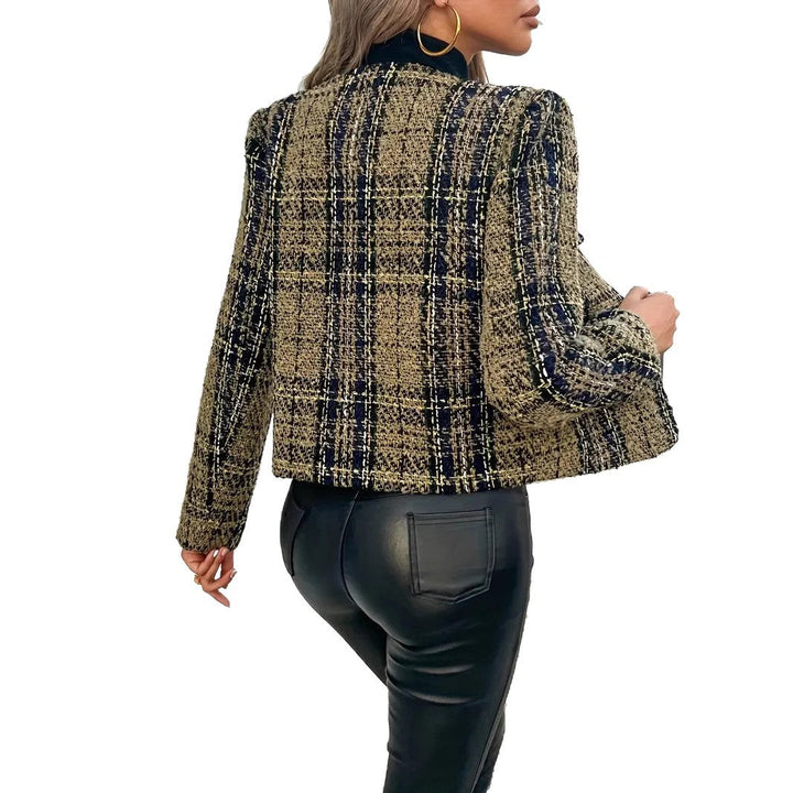 Lune London | Women's tweed blazer jacket with gold buttons