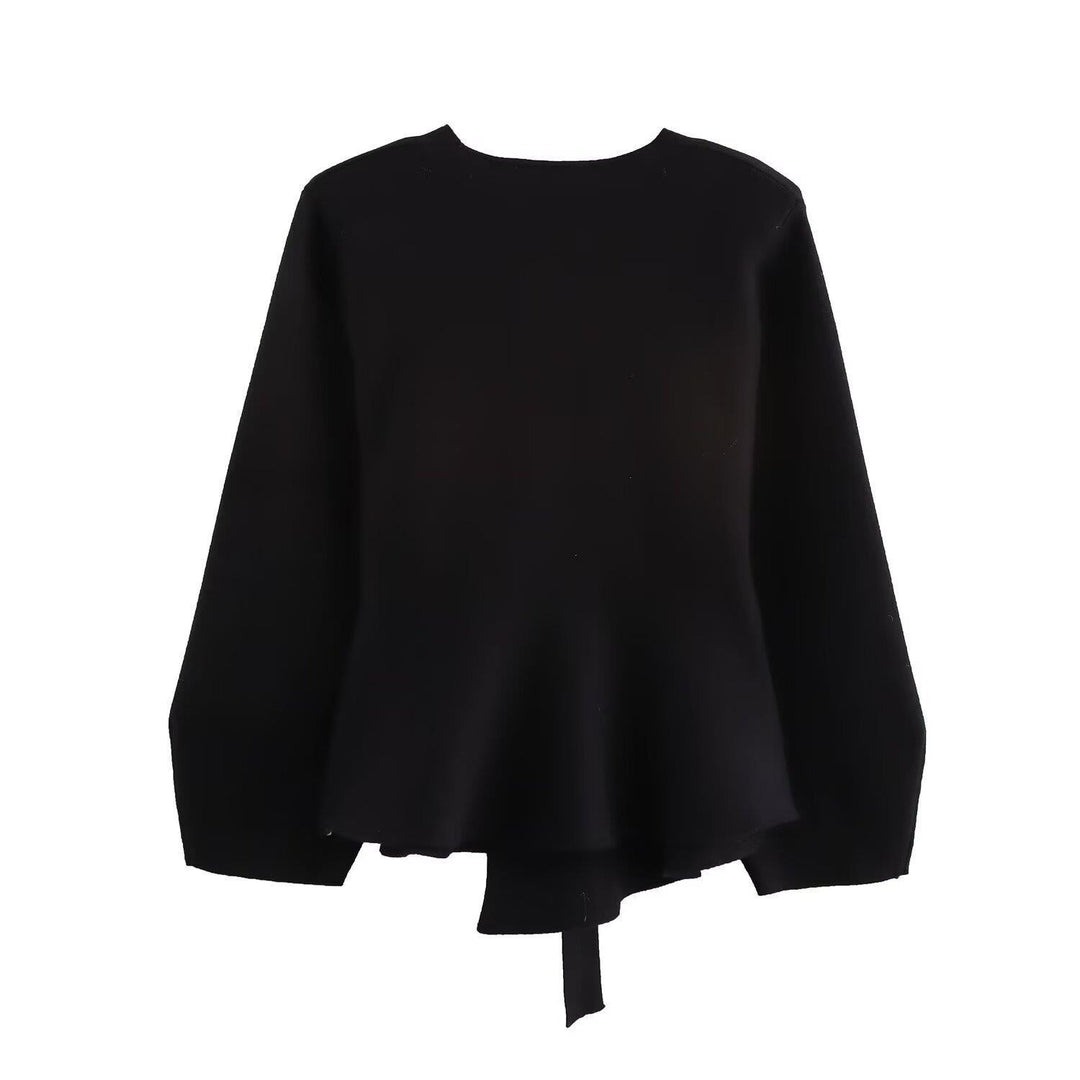 Wrap jacket for ladies with an elegant waist and a chic arc pattern