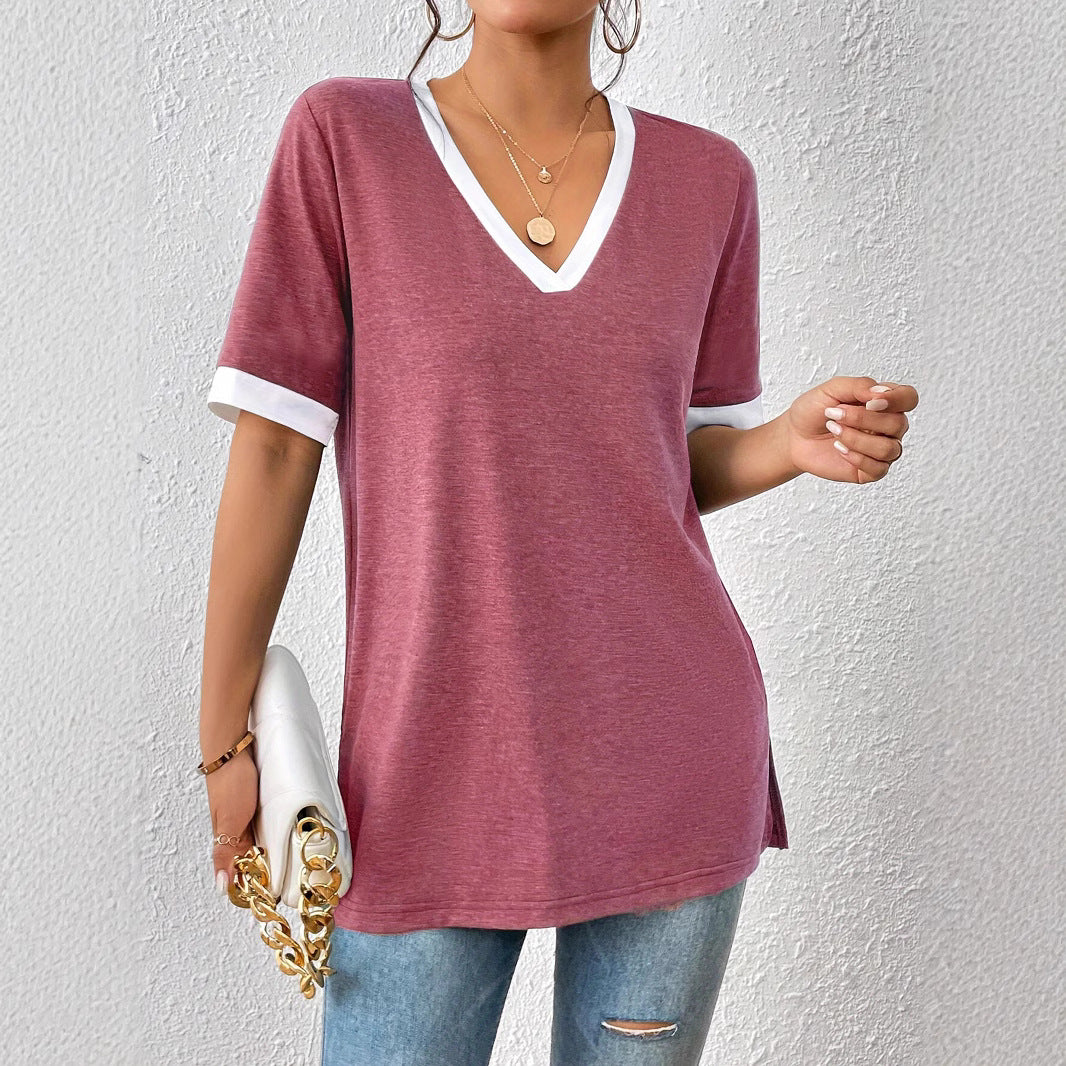V-neck T-shirt for women with trendy accents and a comfortable fit Lune London