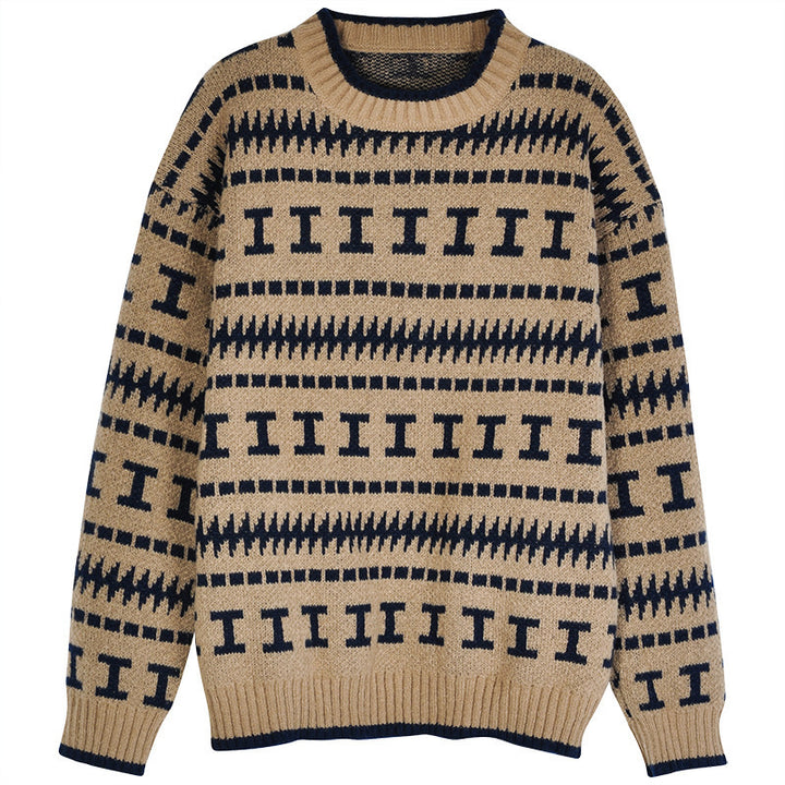 Knitted sweater for women with a modern geometric pattern Lune London