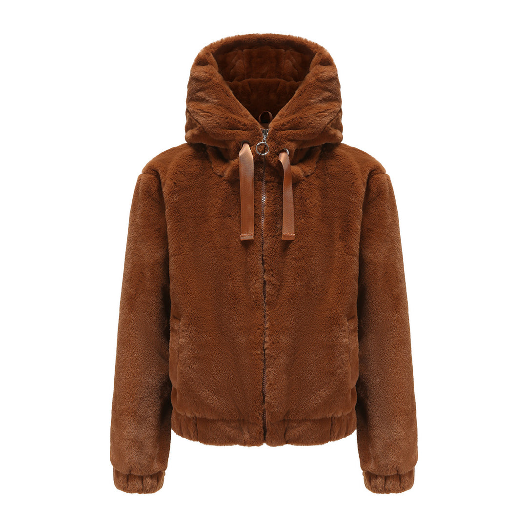 Women’s plush jacket with high collar Lune London