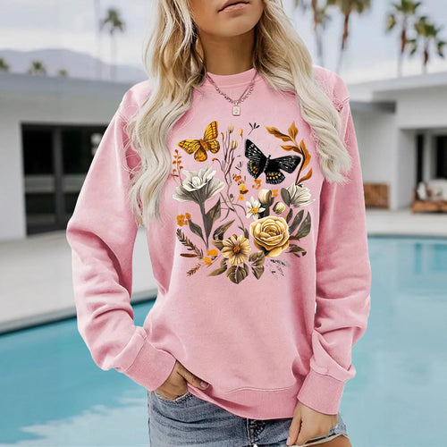 Sweat-shirt femme avec imprimé floral et coupe décontractée Chic & Stil