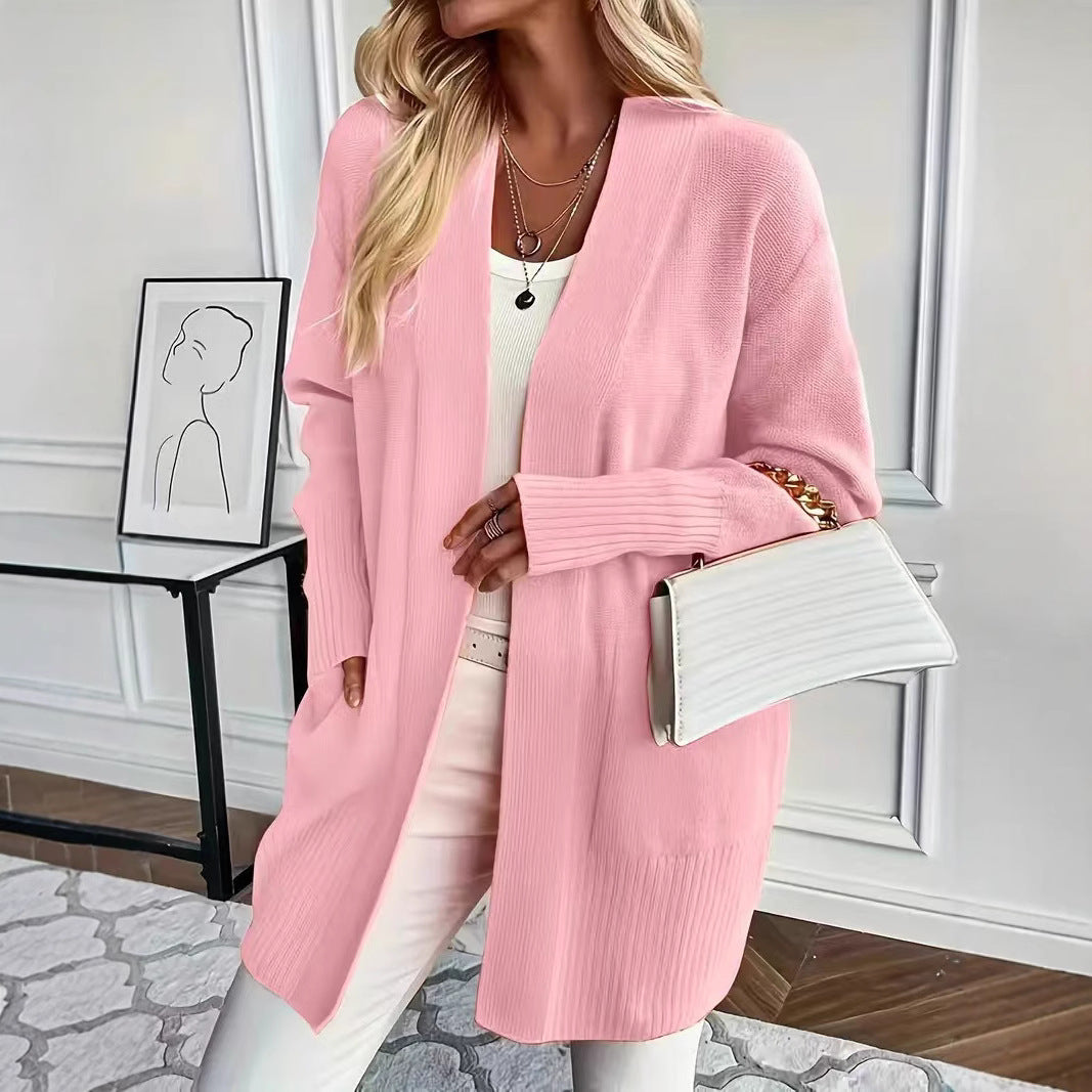 Ladies casual open-cut cardigan with side pockets Lune London