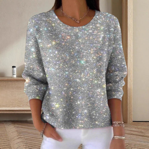 Ladies glitter sweater with round neck and casual fit Chic & Stil