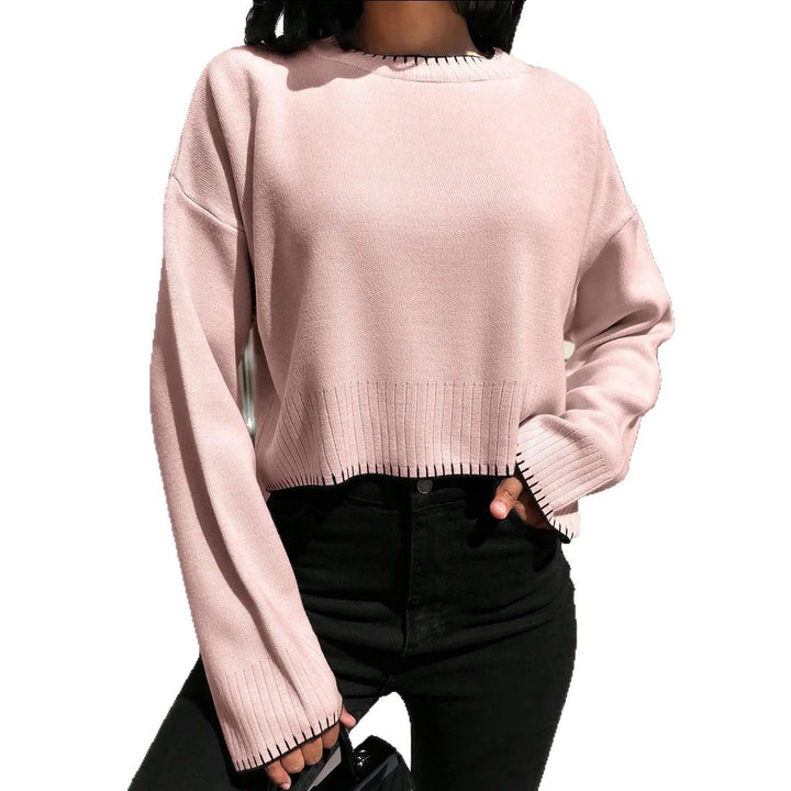 Sweater court pour femmes avec design texturé et coupe décontractée Chic & Stil