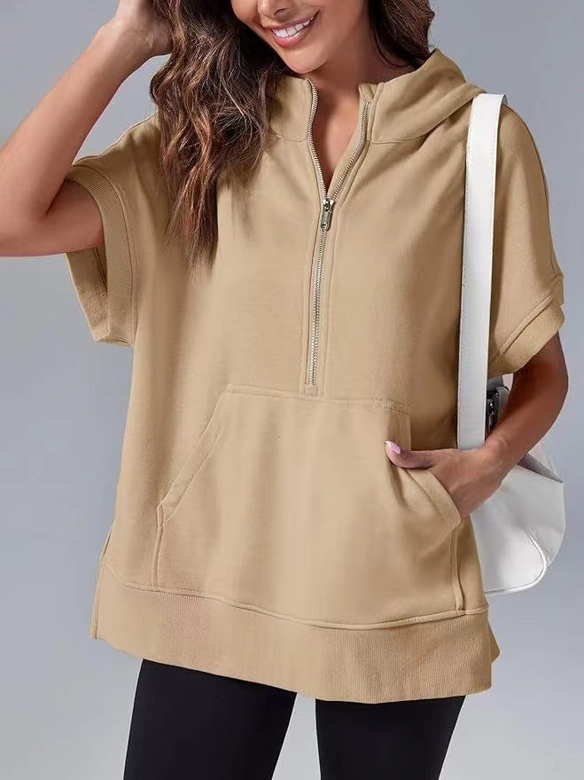 Casual hooded sweatshirt for women with zipper Lune London