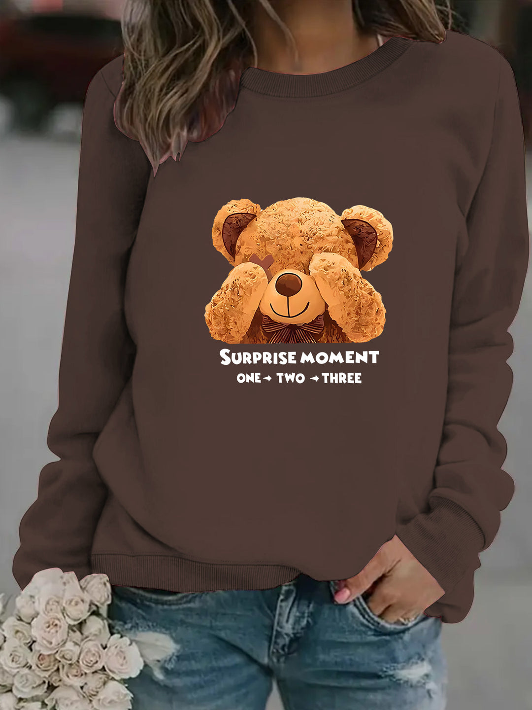 Women Sweatshirt with unique bear motif and entertaining saying Chic & Stil