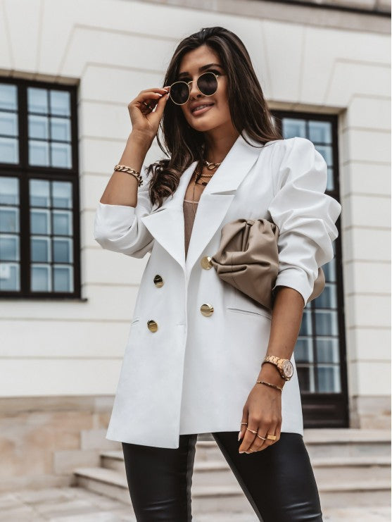 Lune London | Ladies elegant oversized blazer with pockets and button details