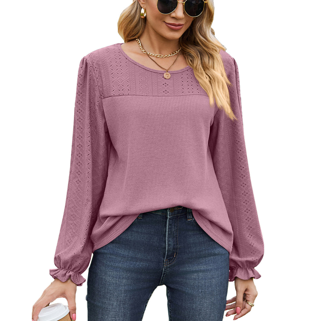 Women's top with textured design and elegant puff sleeves Lune London
