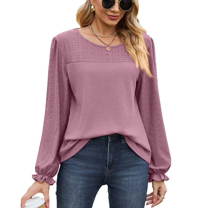 Women's top with textured design and elegant puff sleeves Lune London