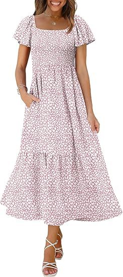 Maxi dress for women with thin straps and voluminous ruffles Lune London