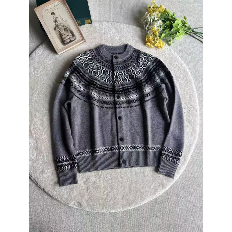 Women's knitted jacket with Norwegian pattern Lune London
