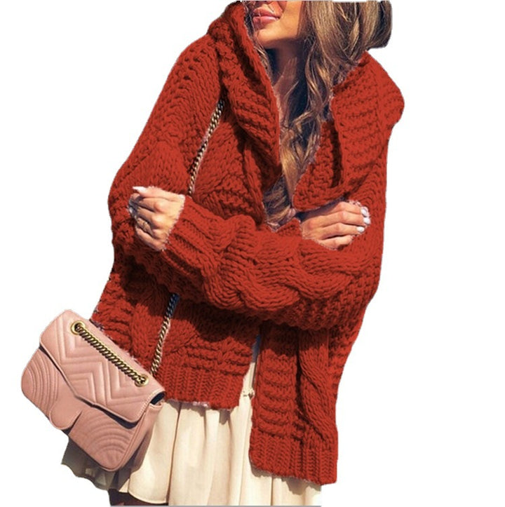 Cardigan en tricot épais pour femmes avec des manches volumineuses et une coupe décontractée Chic & Stil