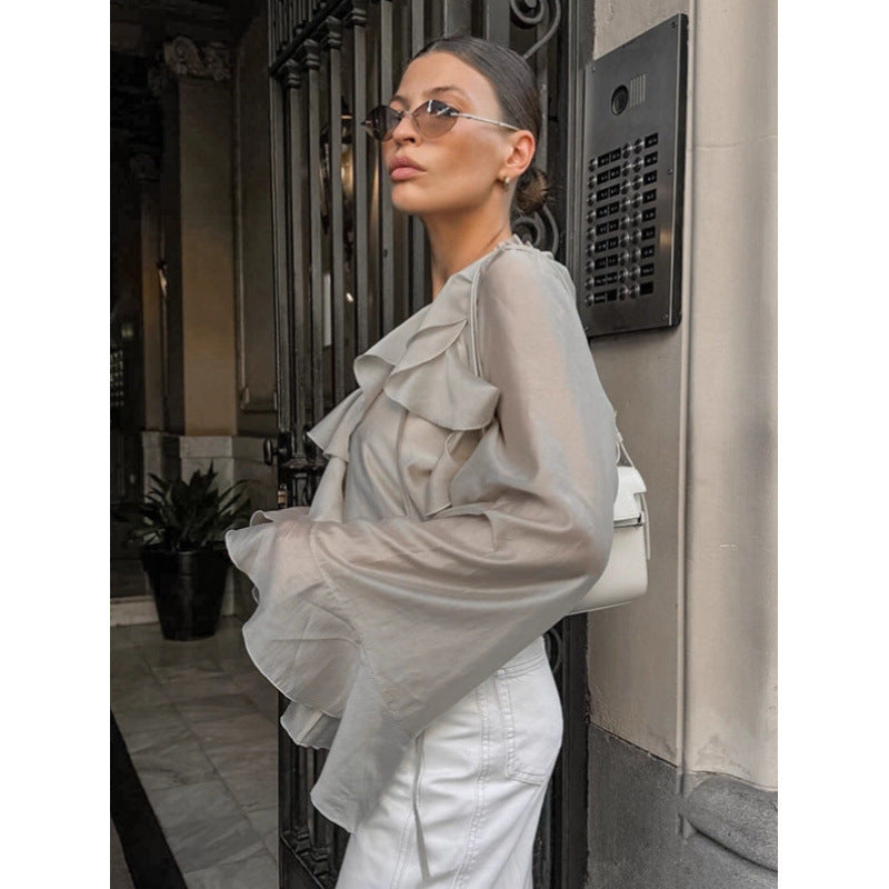 Women blouse with ruffles Lune London