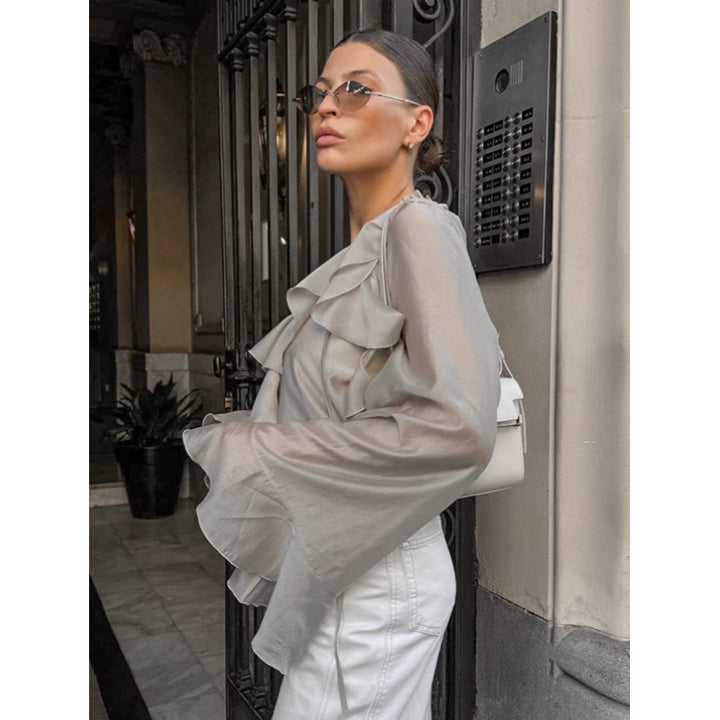 Women blouse with ruffles Lune London