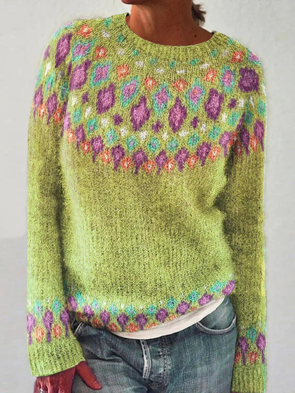 Pull en tricot pour femmes avec un motif vibrant et une coupe confortable Chic & Stil