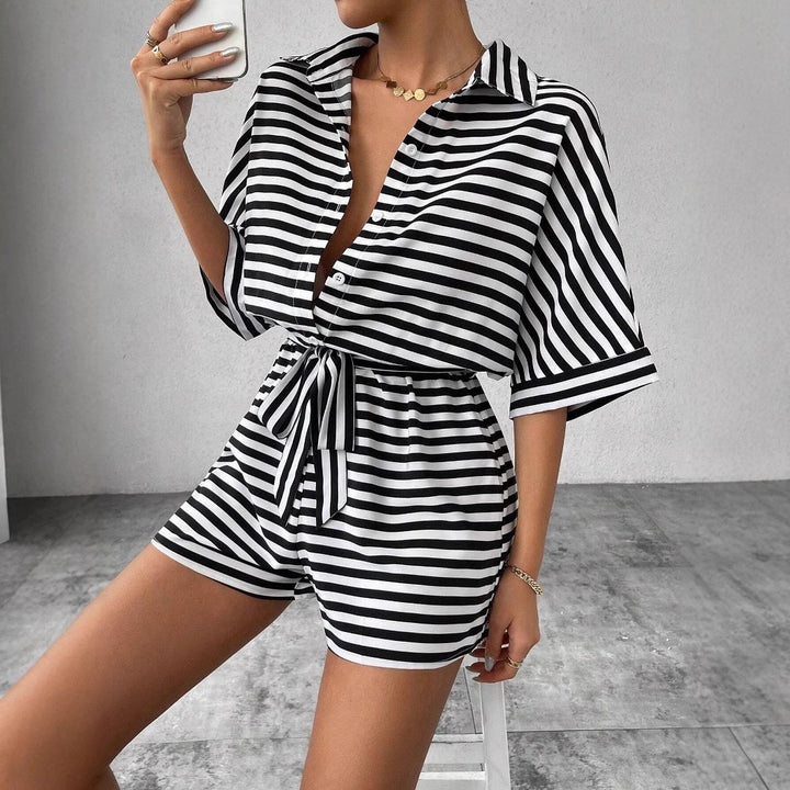 Lune London striped overall set for women