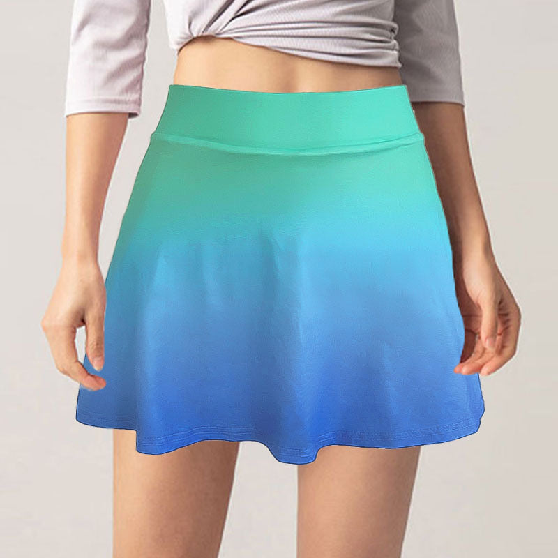 Skater skirt for women with fluid color gradient and comfortable elastic waistband Lune London