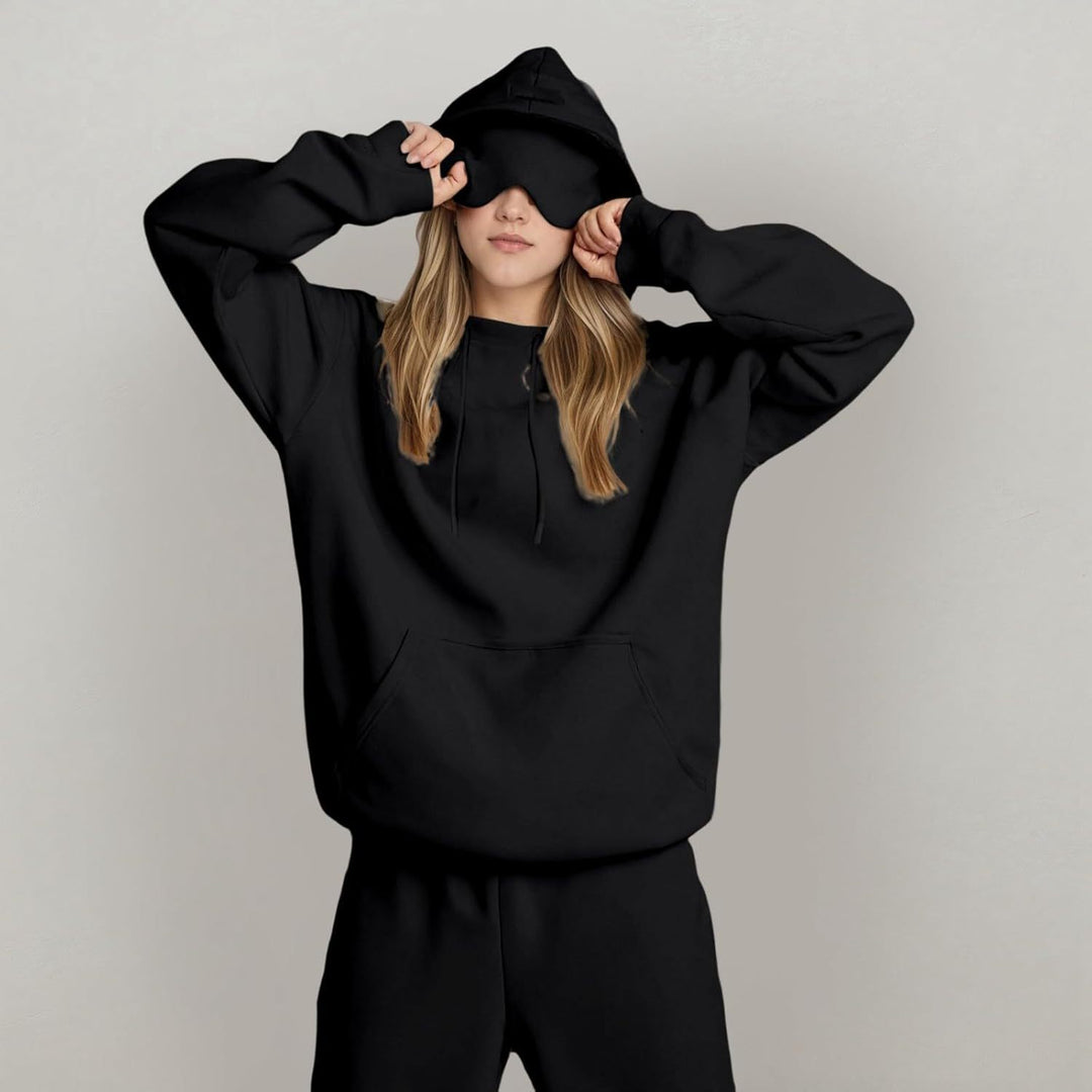 Ladies hoodie with integrated sleep mask Lune London