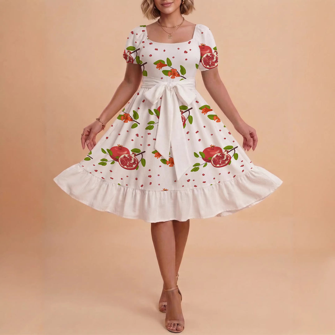 Women's dress with tailored fit and playful floral pattern Lune London