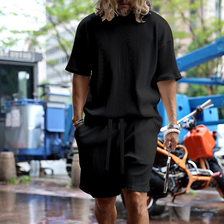 Breathable sports set for men with short sleeve t-shirt and shorts Lune London