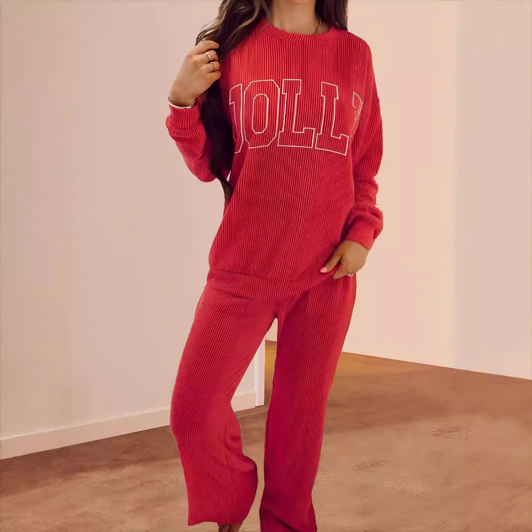 Casual striped set for women with print and wide legs Lune London