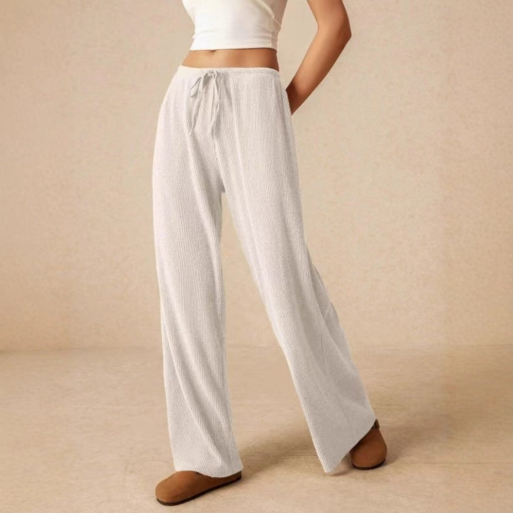 Wide ribbed trousers with drawstring Lune London