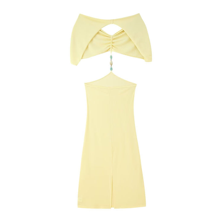 Maxi dress for women with a seductive cut and elegant ruffle details Lune London