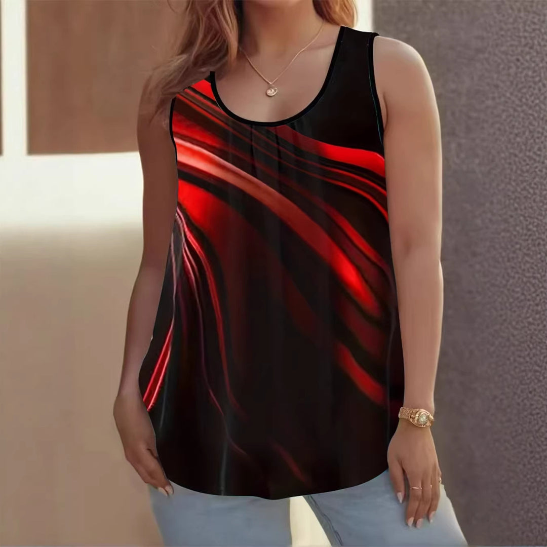 Ladies Elegant Sleeveless Top with Modern Wave Design Lune London