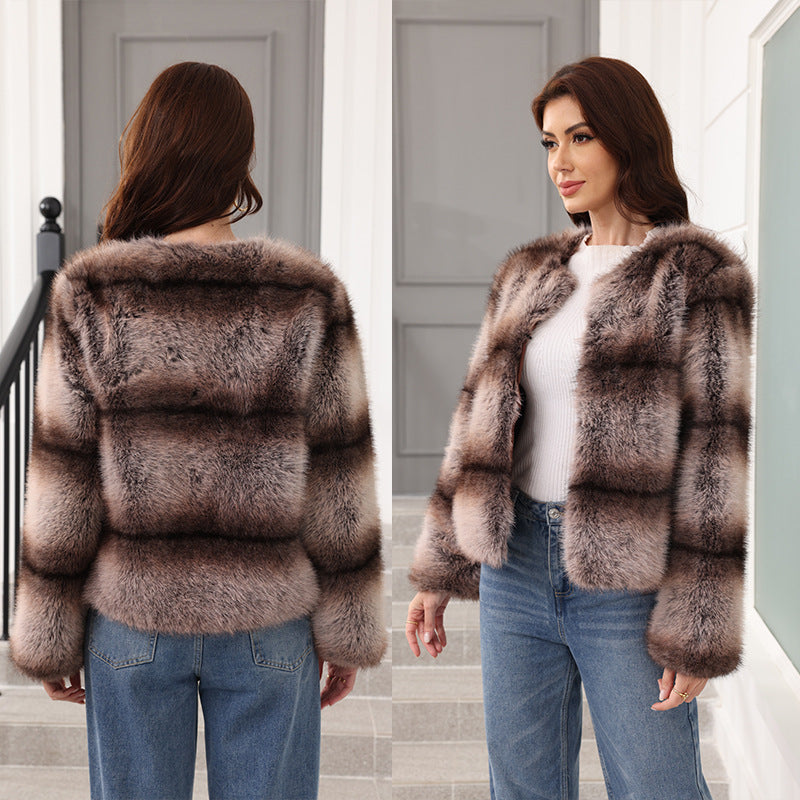 Women Elegant and Warm Faux Fur Jacket Lune London