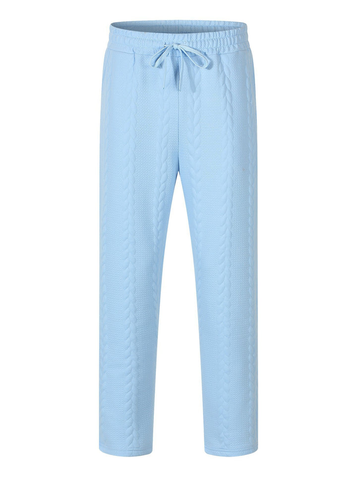 Men's stretch leisure pants with drawstring and textured design Lune London