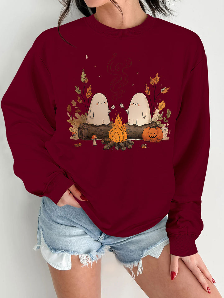 Sweat-shirt pour femmes avec motif effrayant ludique et coupe confortable Chic & Stil