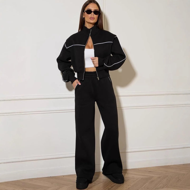 Sport leisure jacket for women with high collar and zipper Lune London