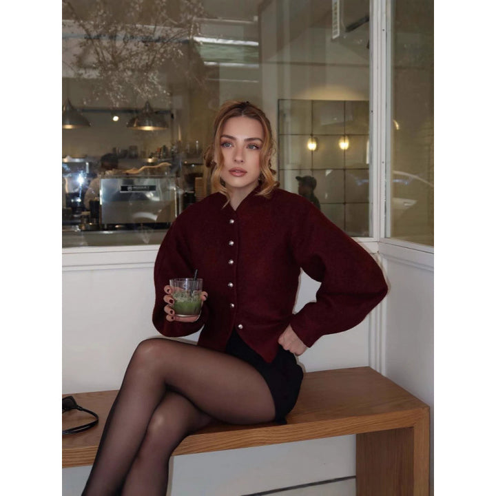 Ladies timeless cardigan with elegant buttons and voluminous sleeves Lune London