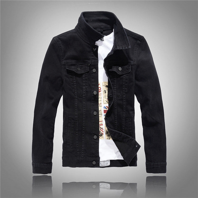 Stylish denim jacket for men with modern high collar and practical pockets Lune London