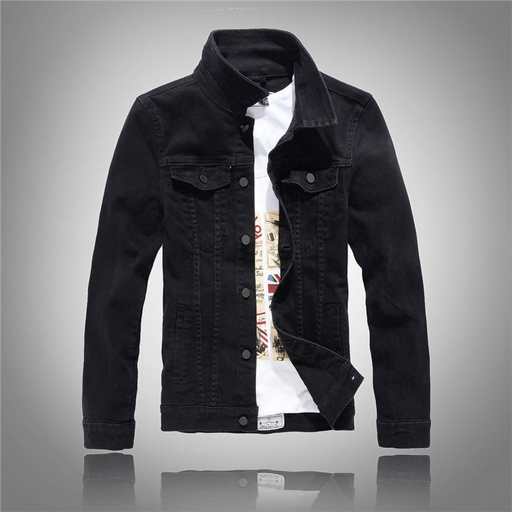 Stylish denim jacket for men with modern high collar and practical pockets Lune London