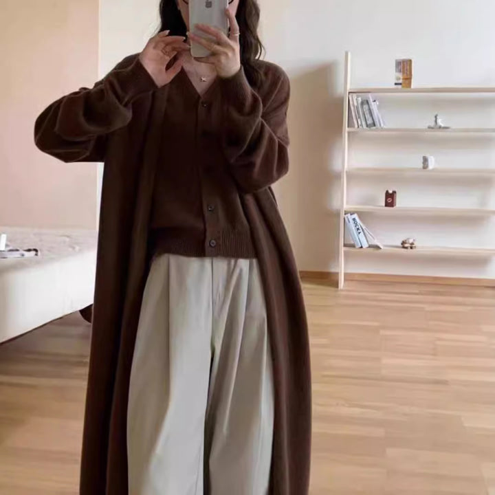 Women Long Sleeve Cardigan with Chic and Stylish Decorative Button Design