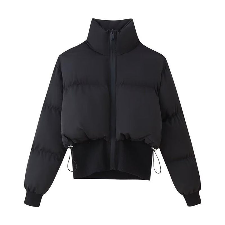 Short quilted jacket for women with high collar and modern details Lune London