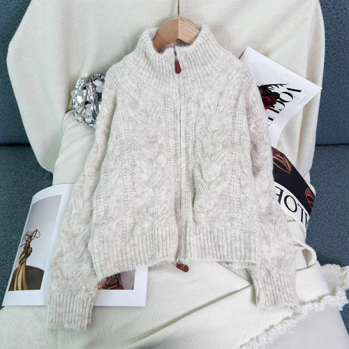 Veste en tricot pour femmes avec design de câble texturé Chic & Stil
